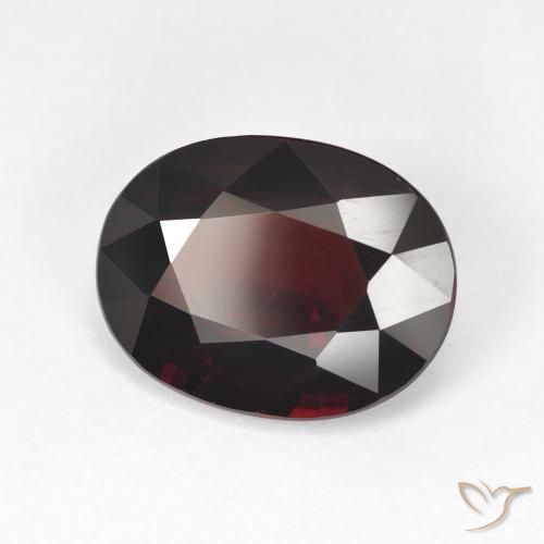 Granato Piropo Rosso nerastro naturale da 6.48 ct, Ovale, VVS-VS