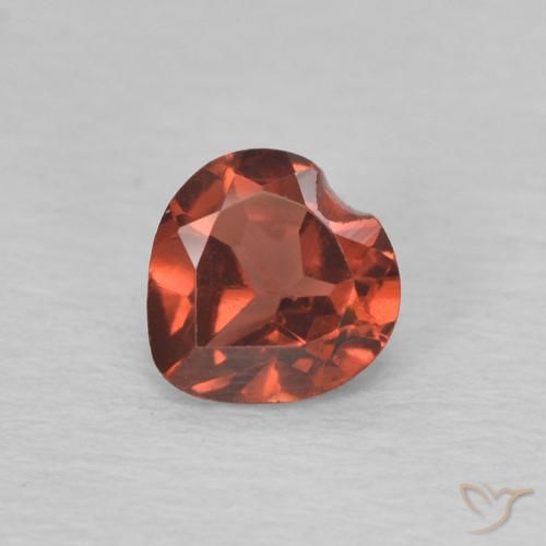 0.58ct Naturale Rosso medio Granato Piropo, Cuore, VVS-VS