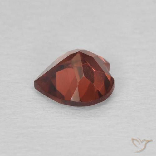 Granato Piropo Ribes Rosso naturale da 0.62 ct, Cuore, VVS-VS
