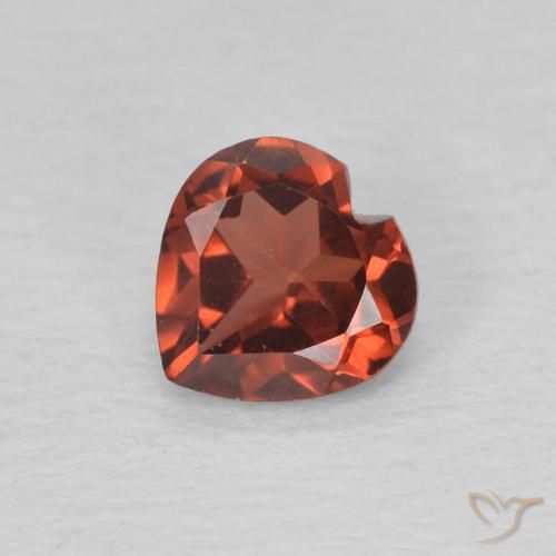 0.60ct Naturale Rosso medio Granato Piropo, Cuore, VVS-VS