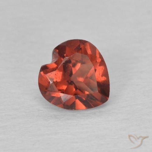 Granato Piropo Ribes Rosso naturale da 0.59 ct, Cuore, VVS-VS