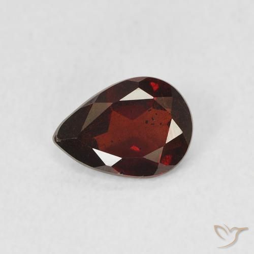 0.65ct Naturale Rosso scuro Granato Piropo, Forma a pera, VS
