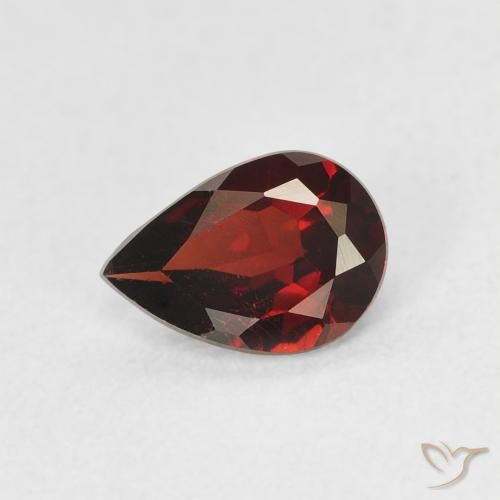0.77ct Naturale Rosso scuro Granato Piropo, Forma a pera, VS