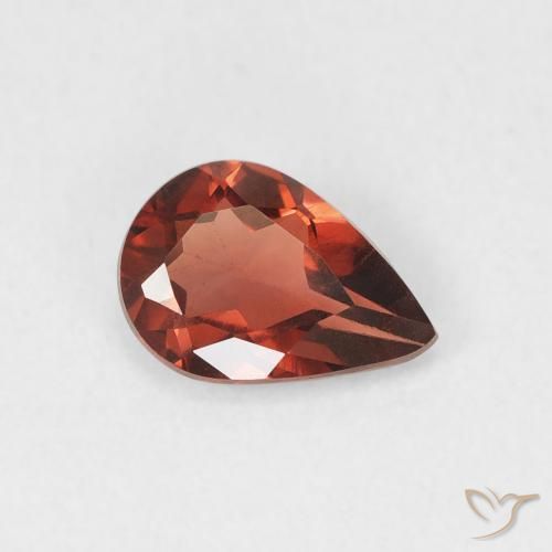Granato Piropo Rosso scarlatto profondo naturale da 0.71 ct, Forma a pera, VS