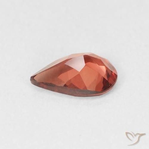 Granato Piropo Rosso scarlatto profondo naturale da 0.71 ct, Forma a pera, VS