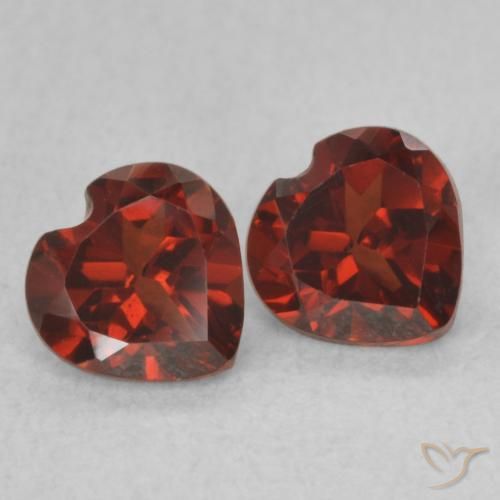 Gemme di Granato Piropo Rosso medio naturale da 1.12 ct, Cuore, VVS-VS