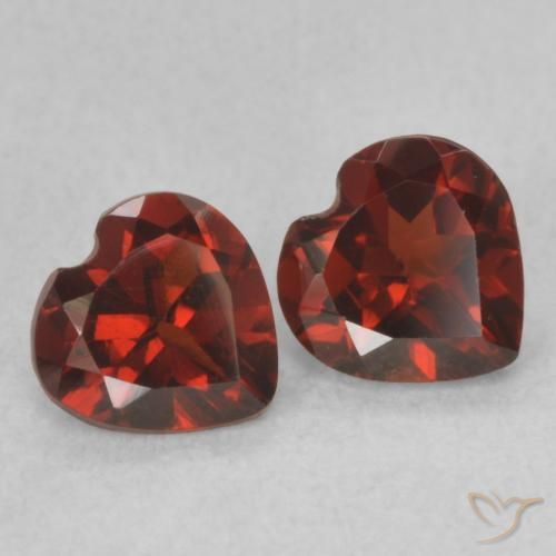Gemme di Granato Piropo Ribes Rosso naturale da 1.08 ct, Cuore, VVS-VS