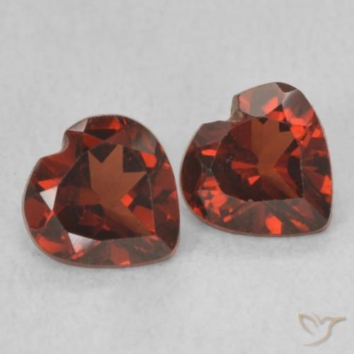 Gemme di Granato Piropo Rosso medio naturale da 1.07 ct, Cuore, VVS-VS