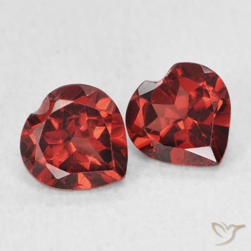 Gemme di Granato Piropo Rosso medio naturale da 1.30 ct, Cuore, VS