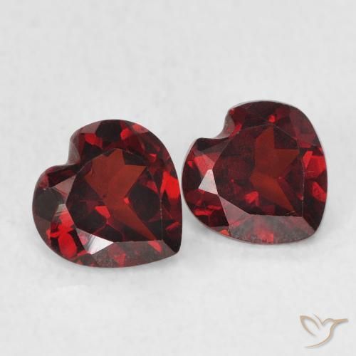 Gemme di Granato Piropo Rosso scuro naturale da 1.07 ct, Cuore, VS