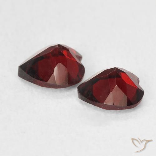 Gemme di Granato Piropo Rosso scuro naturale da 1.07 ct, Cuore, VS