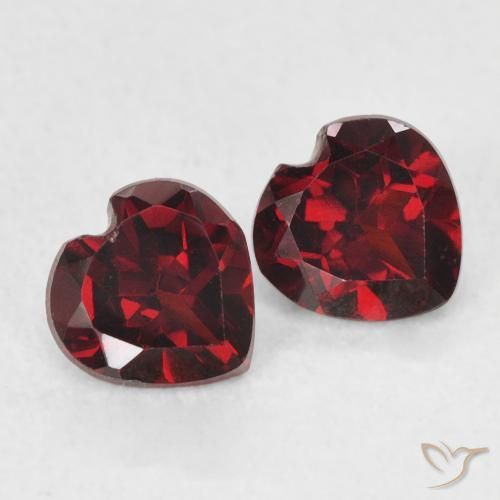 Gemme di Granato Piropo Rosso scuro naturale da 1.18 ct, Cuore, VS
