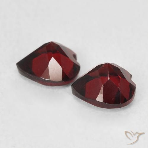 Gemme di Granato Piropo Rosso scuro naturale da 1.18 ct, Cuore, VS