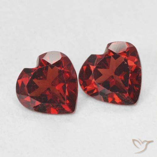 Gemme di Granato Piropo Ribes Rosso naturale da 1.00 ct, Cuore, VS