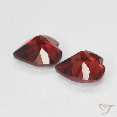 Gemme di Granato Piropo Ribes Rosso naturale da 1.00 ct, Cuore, VS