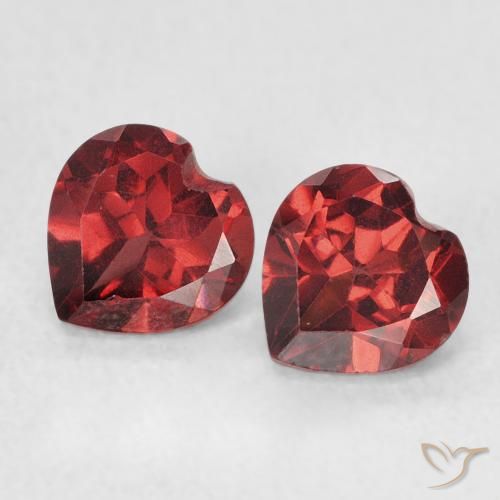 1.30ctw Naturale Rosso scarlatto profondo Granato Piropo, Cuore, VS