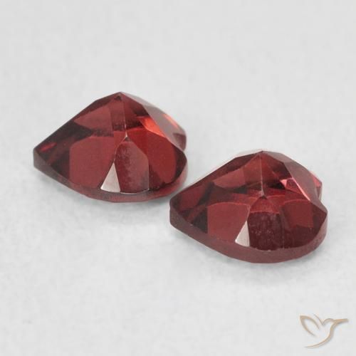 Gemme di Granato Piropo Rosso scarlatto profondo naturale da 1.30 ct, Cuore, VS