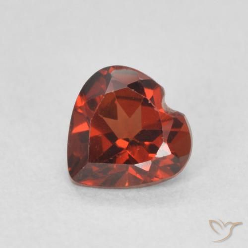 0.58ct Naturale Rosso scuro Granato Piropo, Cuore, VS
