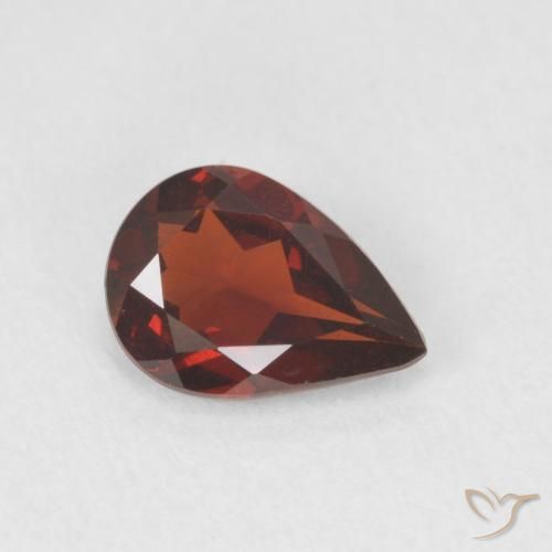 Granato Piropo Sangria rossa naturale da 0.73 ct, Forma a pera, VVS-VS
