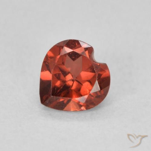 0.66ct Naturale Rosso scarlatto Granato Piropo, Cuore, VVS-VS