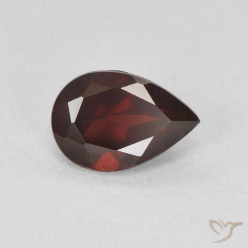 Granato Piropo Rosso scuro naturale da 0.89 ct, Forma a pera, VVS-VS