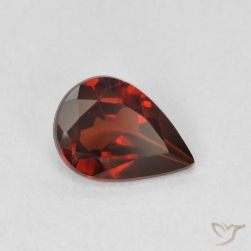 Granato Piropo Rosso scuro naturale da 0.82 ct, Forma a pera, VVS-VS