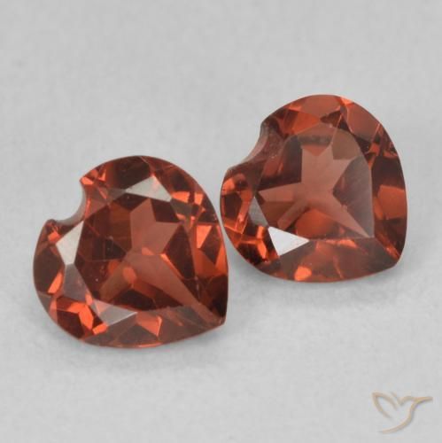 Gemme di Granato Piropo Rosso rosa naturale da 1.12 ct, Cuore, VVS-VS