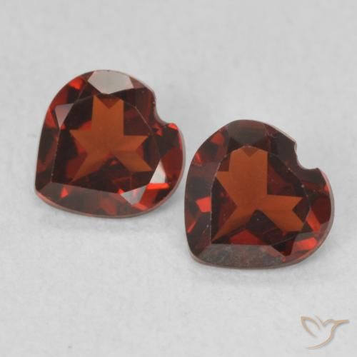 Gemme di Granato Piropo Rosso scuro naturale da 0.92 ct, Cuore, VVS-VS