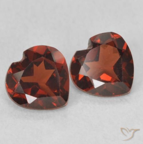 Gemme di Granato Piropo Ribes Rosso naturale da 1.02 ct, Cuore, VVS-VS