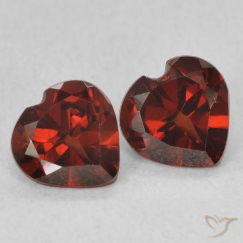 Gemme di Granato Piropo Ribes Rosso naturale da 1.11 ct, Cuore, VVS-VS