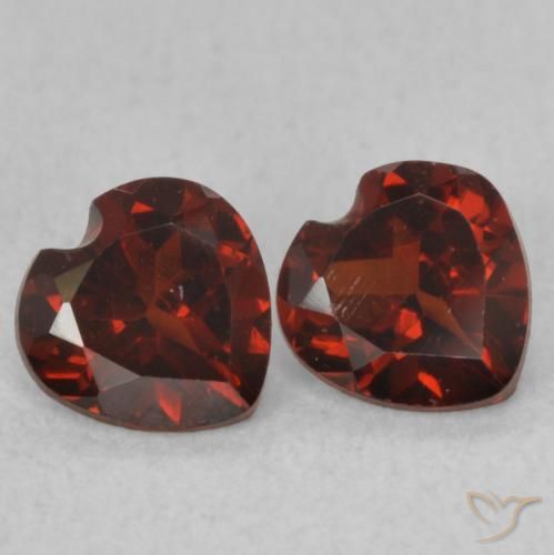 Gemme di Granato Piropo Rosso scuro naturale da 1.07 ct, Cuore, VS