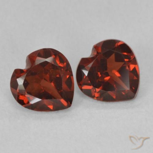 Gemme di Granato Piropo Rosso scuro naturale da 1.10 ct, Cuore, VS