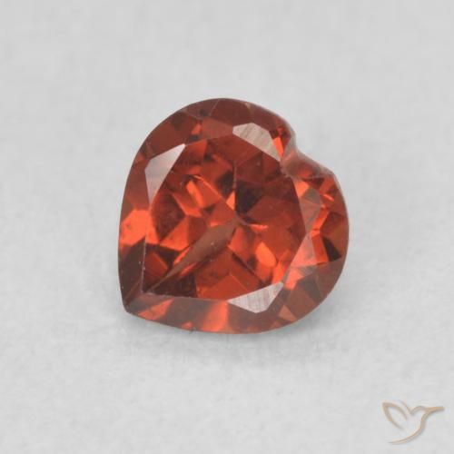 0.61ct Naturale Rosso brillante Granato Piropo, Cuore, VS