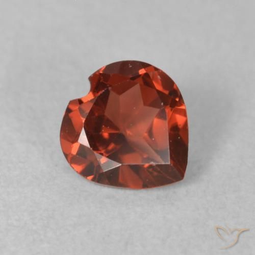 Granato Piropo Rosso brillante naturale da 0.61 ct, Cuore, VS