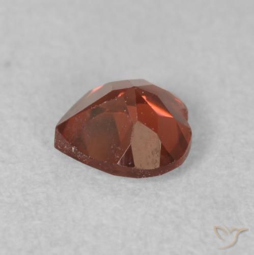Granato Piropo Rosso brillante naturale da 0.61 ct, Cuore, VS