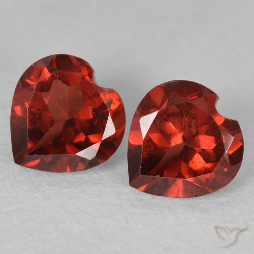 Gemme di Granato Piropo Rosso brillante naturale da 1.27 ct, Cuore, VVS-VS