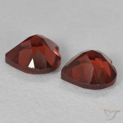 Gemme di Granato Piropo Rosso brillante naturale da 1.27 ct, Cuore, VVS-VS
