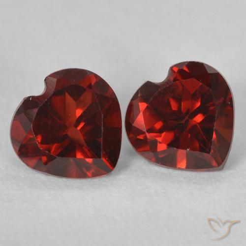 Gemme di Granato Piropo Rosso medio naturale da 1.12 ct, Cuore, VVS-VS