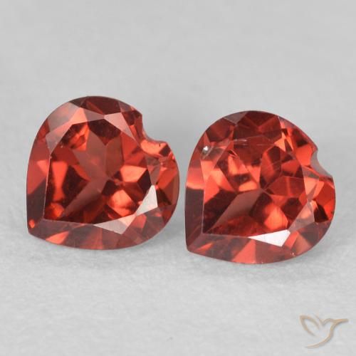 Gemme di Granato Piropo Rosso brillante naturale da 1.26 ct, Cuore, VS