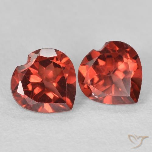 Gemme di Granato Piropo Rosso brillante naturale da 1.26 ct, Cuore, VS