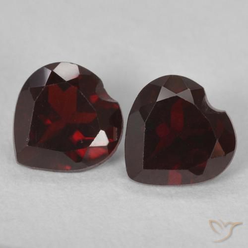 1.10ctw Naturale Rosso scuro Granato Piropo, Cuore, VVS-VS