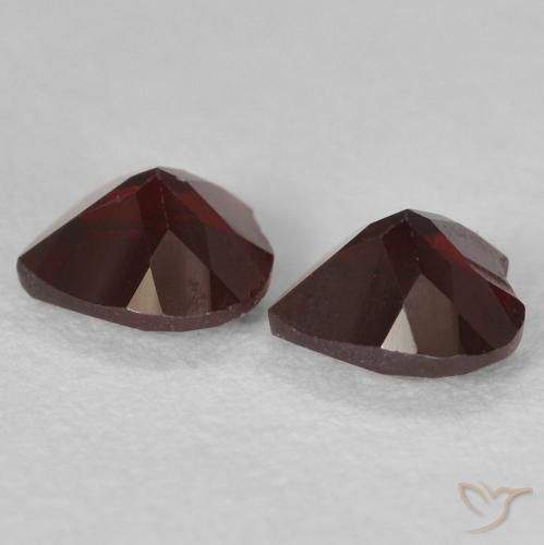 Gemme di Granato Piropo Rosso scuro naturale da 1.10 ct, Cuore, VVS-VS