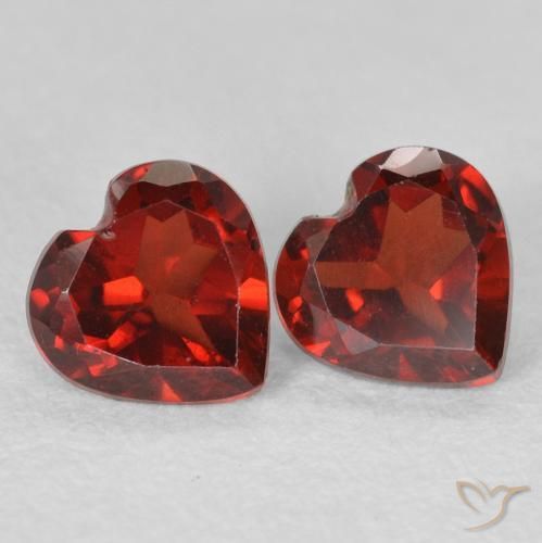 Gemme di Granato Piropo Ribes Rosso naturale da 1.15 ct, Cuore, VVS-VS