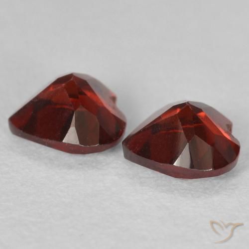Gemme di Granato Piropo Ribes Rosso naturale da 1.15 ct, Cuore, VVS-VS