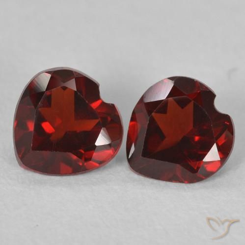 Gemme di Granato Piropo Rosso scuro naturale da 0.99 ct, Cuore, VVS-VS