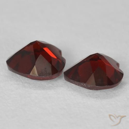 Gemme di Granato Piropo Rosso scuro naturale da 0.99 ct, Cuore, VVS-VS