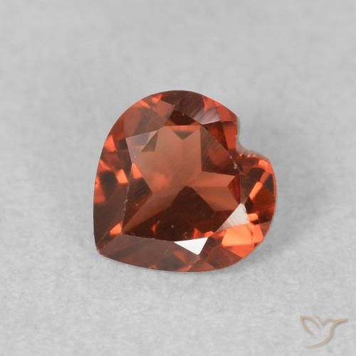 0.57ct Naturale Rosso medio Granato Piropo, Cuore, VVS-VS