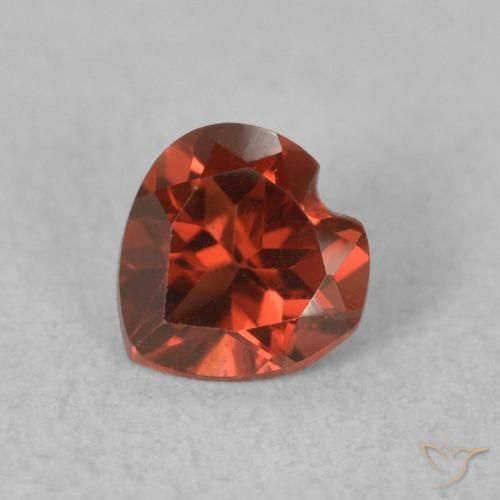0.55ct Naturale Rosso scuro Granato Piropo, Cuore, VVS-VS