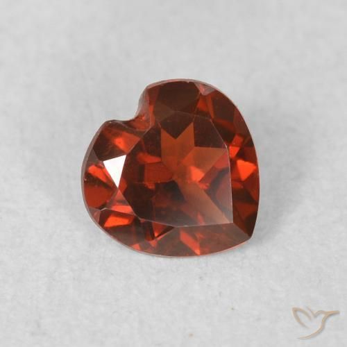 Granato Piropo Rosso brillante naturale da 0.49 ct, Cuore, VS