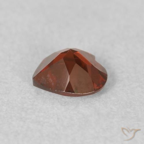 Granato Piropo Rosso brillante naturale da 0.49 ct, Cuore, VS